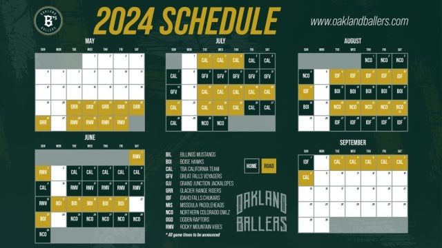 Oakland Ballers 2024 Schedule